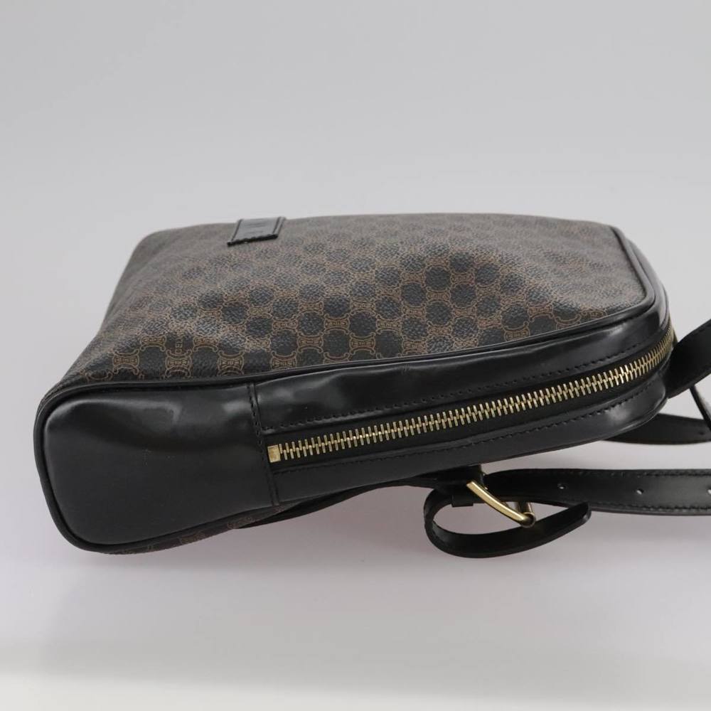 CELINE Macadam Canvas Backpack PVC Leather Black Silver Auth 105774 - Picture 4 of 16